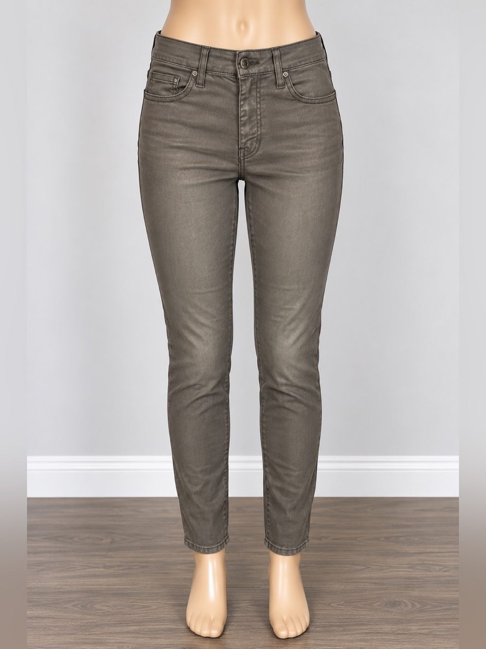 TOPSHOP Black Coated Moto Jeans size 30